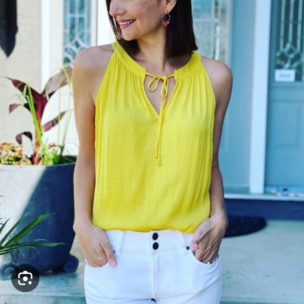 CAbi Sunshine Cami Yellow Sleeveless Blouse